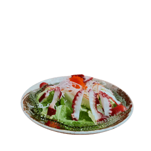 bạch tuộc đỏ rong biển tay cầm thực đơn finger food dịch vụ catering Don