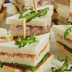 sandwich club mini thực đơn tea break dịch vụ catering Don